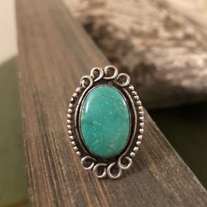 Vintage Southwestern Turquoise & Silver Ring